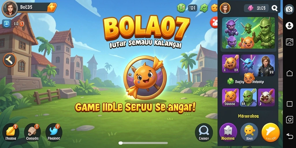 Tampilan gameplay <strong>BOLA07</strong> yang menonjolkan elemen Idle yang menarik.