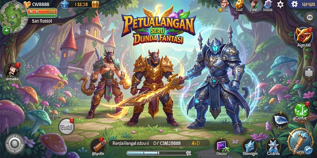 Screenshot gameplay CW8888 menampilkan momen mendebarkan dalam petualangan.