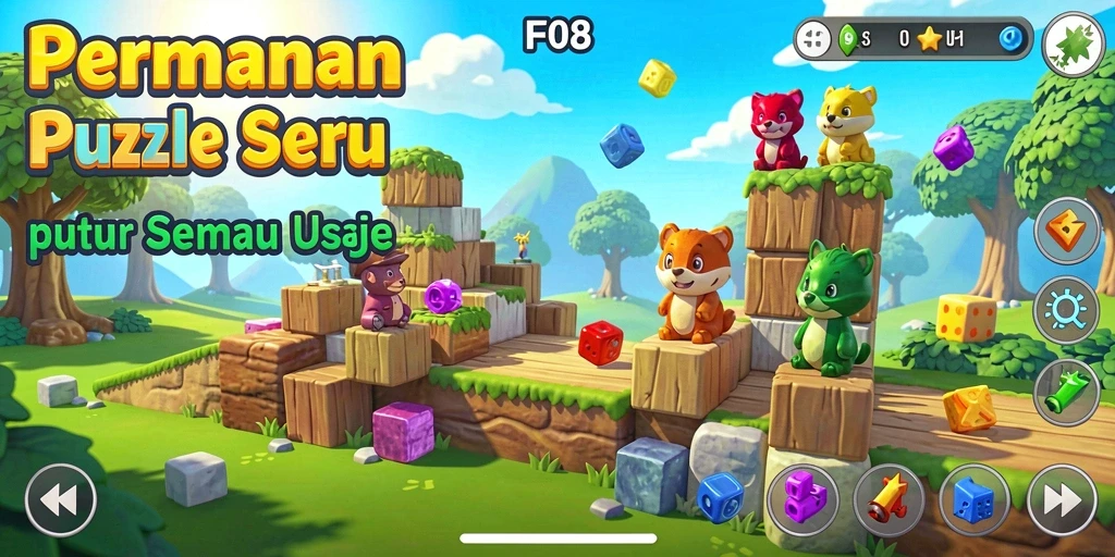 Tampilan gameplay seru dari <strong>F08</strong>, menantang dan menghibur.