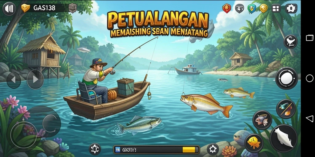 Screenshot GAS138 menampilkan gameplay memancing yang seru dan interaktif.