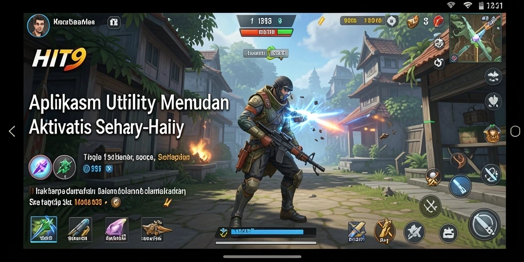 Screenshot utama HIT9 yang menunjukkan fitur pengingat dan manajemen tugas.