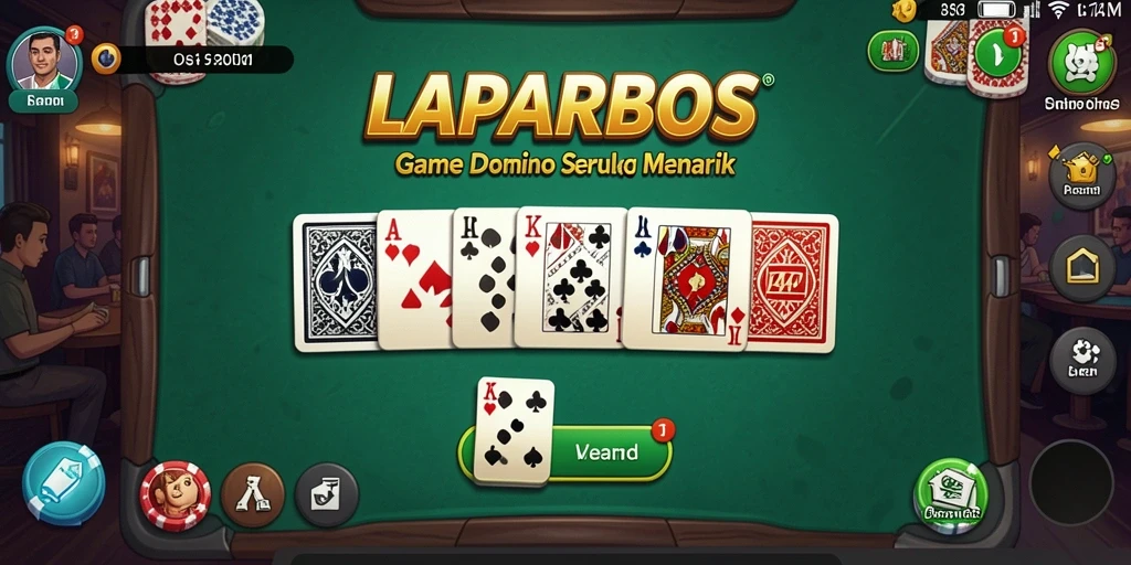 Tampilan utama gameplay LAPARBOS yang menampilkan tantangan Domino seru.