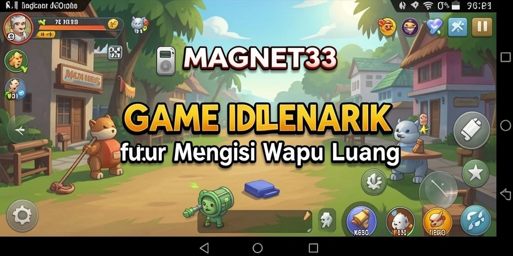 Screenshot gameplay MAGNET33 dengan karakter unik mengumpulkan sumber daya.