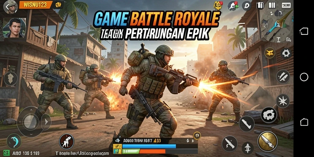 Tampilan epik gameplay dalam WISNU123 dengan grafis dan aksi seru.